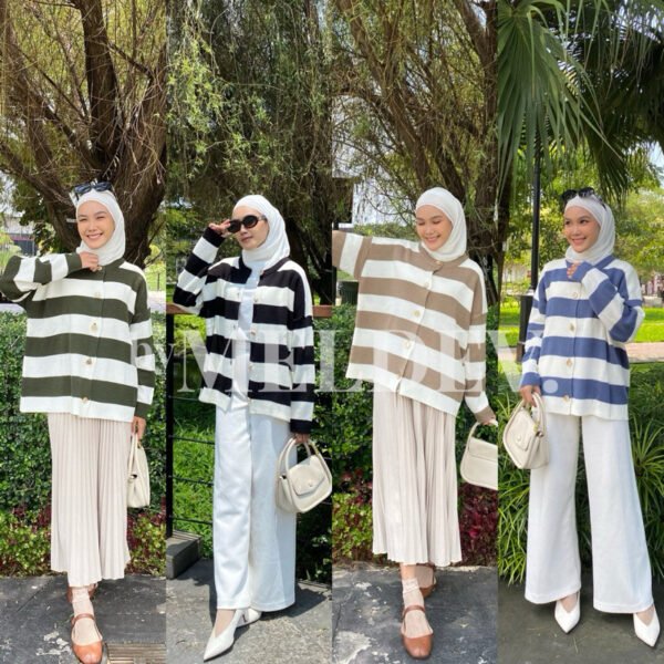 0818badc-ec86-47db-b31e-a4abbfff3a44.jpg ByMeldev Big Stripes Knit Top Cardigan