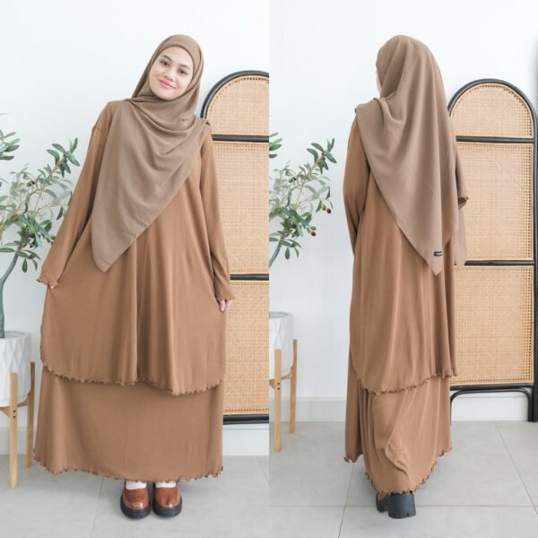 ByMeldev Tunik Rib Skirt Set Busui Nonbusui Setelan Rok