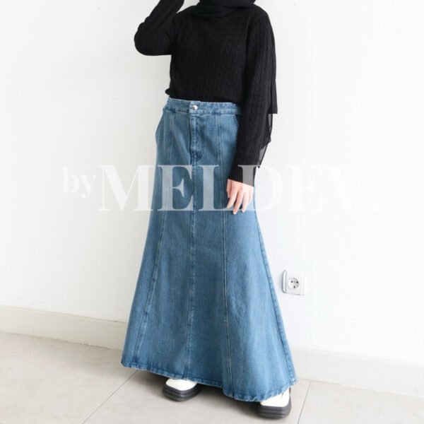 2891fffb-d3d6-4720-b719-f952ab6d5c5b.jpg ByMeldev Mermaid Denim Skirt Rok Duyung A-Line Jeans Size M L XL