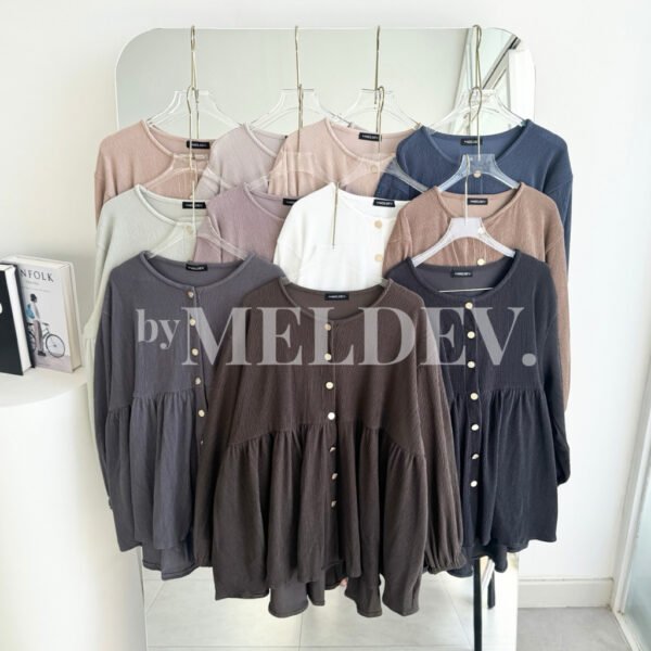 2af15565-c778-4d2d-989e-0fb68a8f627a.jpg ByMeldev Raniaa Pleats Blouse Atasan Plisket Rempel Busui Bumil