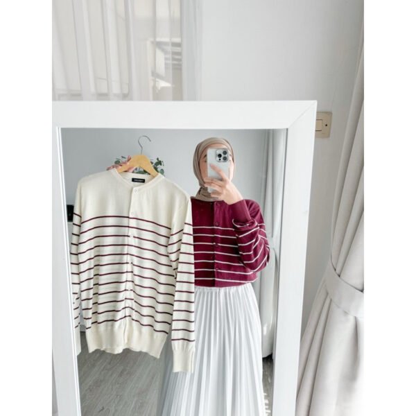 ByMeldev Cotton Stripes Cardigan Katun LD 110