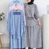 3acf0327-cd07-48d1-b8cb-65794b037610.jpg ByMeldev Cotton Stripes Shirt & Skirt Kemeja Rok Salur Set Setelan