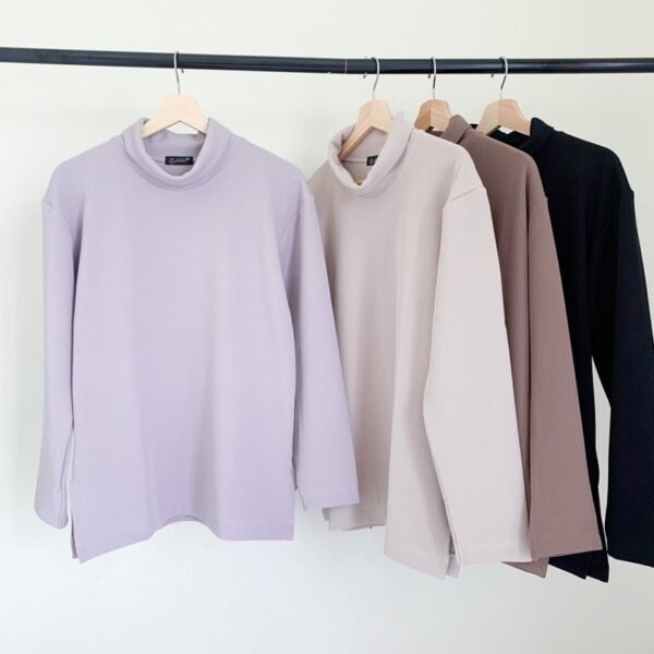 Basic Turtleneck Top Lengan Panjang Longsleeve Polos