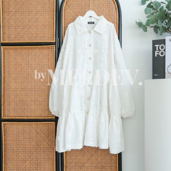ByMeldev Premium 3D Cotton Flower Boho Korean Babydoll