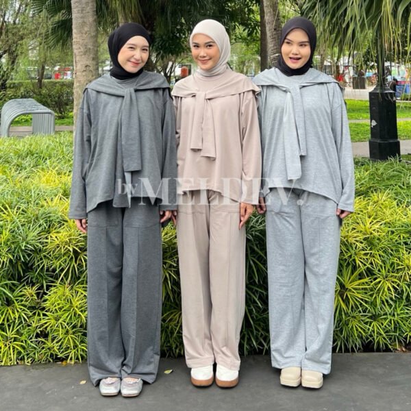 ByMeldev Ruby Terry 3in1 Set Setelan Celana Busui Nonbusui