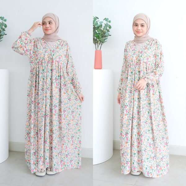 4d040bb0-f99a-417a-87a9-081b68920db8.jpg ByMeldev Dreamy Button Dress Gamis Rayon Daster Panjang