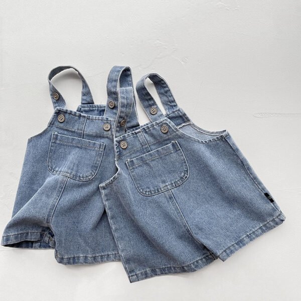 [6-24bln] LittleMeldev Tees Denim Overall Unisex Set