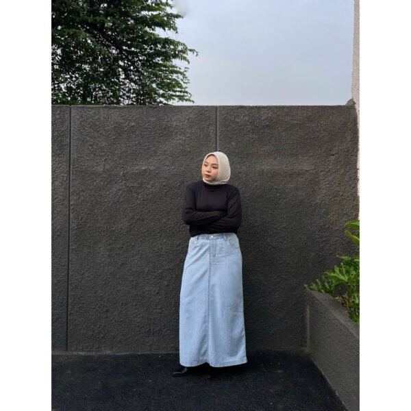 ByMeldev Denim Basic Straight Skirt