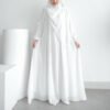 ByMeldev Flower 3D Dress & Pearl Abaya Gamis Lebaran Hitam Putih