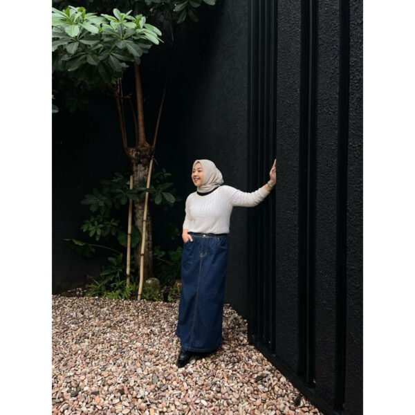 ByMeldev Denim Basic Straight Skirt