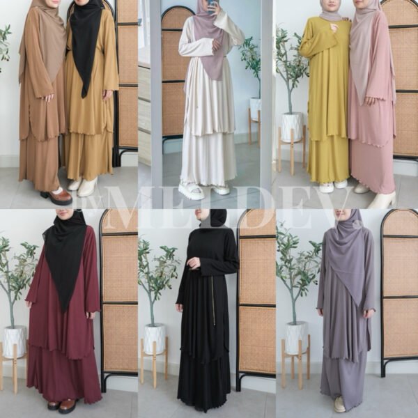 ByMeldev Tunik Rib Skirt Set Busui Nonbusui Setelan Rok