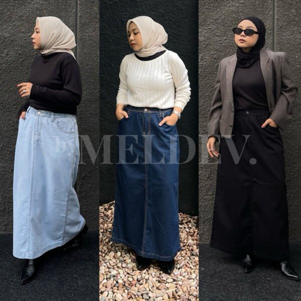 ByMeldev Denim Basic Straight Skirt