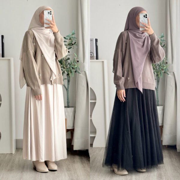 6d5e0501-f2c8-4303-a158-f7543cef8128.jpg ByMeldev Floral 3D Cardigan Rajut Payet Manik Bunga