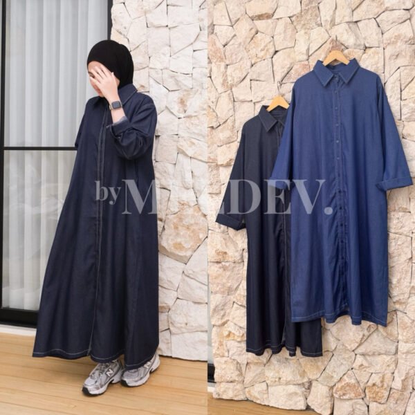 7027e01e-847b-4424-865f-c3c0794a6c35_1763205705267.jpg ByMeldev Denim Shirt Midi Dress Kemeja Panjang Denim