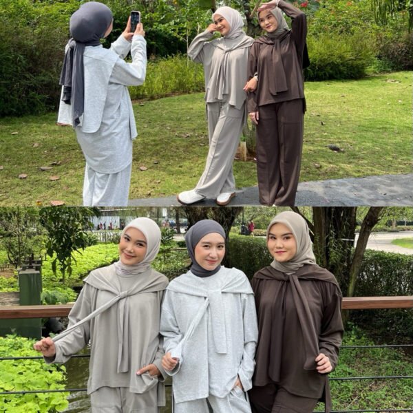 ByMeldev Ruby Terry 3in1 Set Setelan Celana Busui Nonbusui