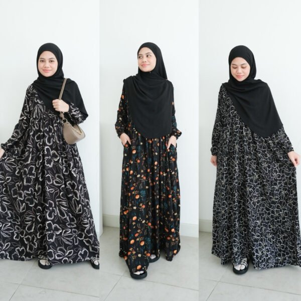 791675c9-d12e-4296-af52-10e55870c494.jpg ByMeldev Dreamy Button Dress Gamis Rayon Daster Panjang
