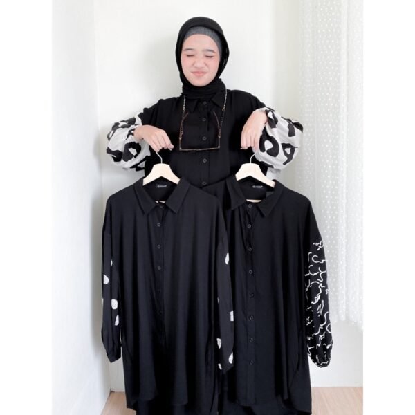 Elle Basic Kemeja Oversized Lengan Balon