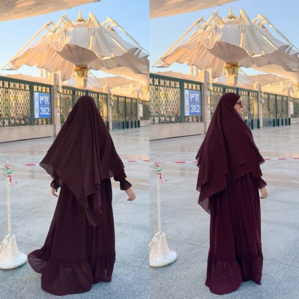 ByMeldev Rawdah Gamis Raya Set Khimar Umroh Haji
