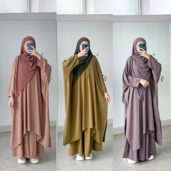 Premium Naura Batwing Cullote Set Setelan Daily dan Umroh