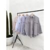 Basic Oversized Stripes Shirt Kemeja Salur Batwing