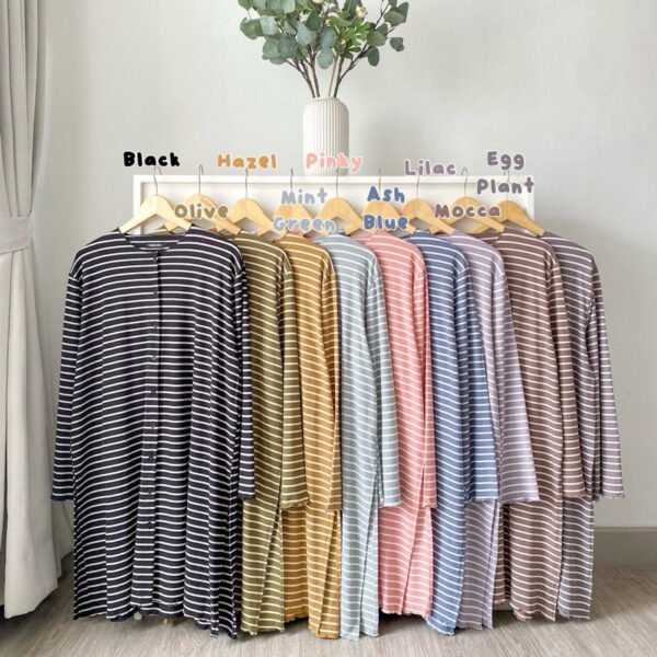 ByMeldev Tunik Stripes Set Setelan Celana