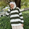a132ecb3-712e-4ddb-b31d-8e8130334ac0.jpg ByMeldev Big Stripes Knit Top Cardigan