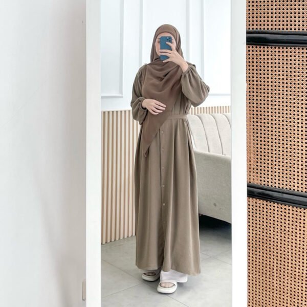 Slim Button Long Dress