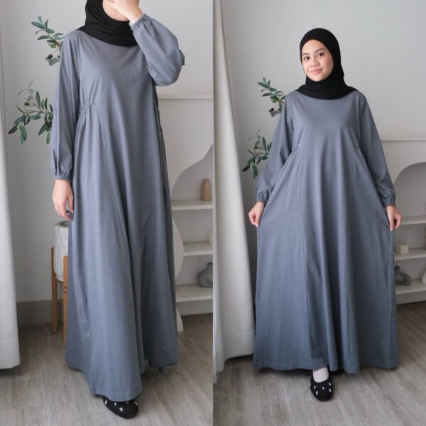 ByMeldev Laluna Cotton Basic Dress Gamis Kerut Busui Bumil Friendly