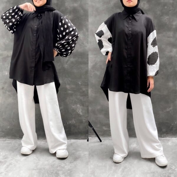 Elle Basic Kemeja Oversized Lengan Balon
