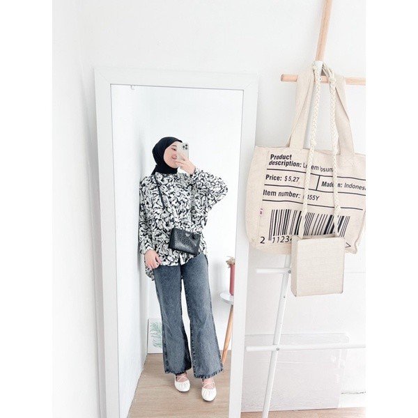 ByMeldev Kemeja Motif Oversize