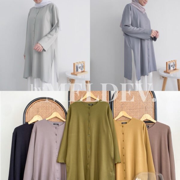 ByMeldev Wavy Knit Tunik Cardi