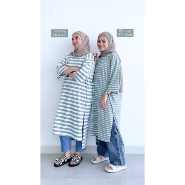 Bymeldev Basic Oversized Stripes Tunik Busui Nonbusui