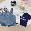 [6-24bln] LittleMeldev Tees Denim Overall Unisex Set
