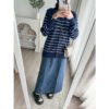 ByMeldev Cotton Stripes Cardigan Katun LD 110