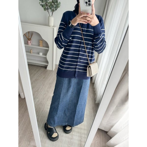 ByMeldev Cotton Stripes Cardigan Katun LD 110
