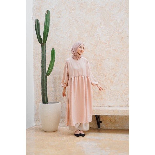 Babydoll Midi Tunic Busui dan Bumil Friendly