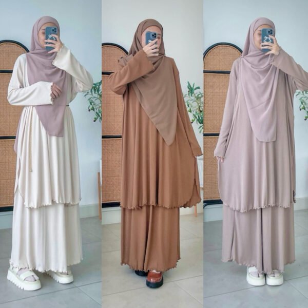 ByMeldev Tunik Rib Skirt Set Busui Nonbusui Setelan Rok