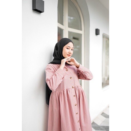 Button Midi Dress Bumil Friendly