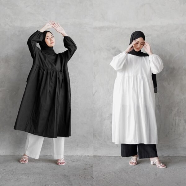 Babydoll Midi Tunic Busui dan Bumil Friendly