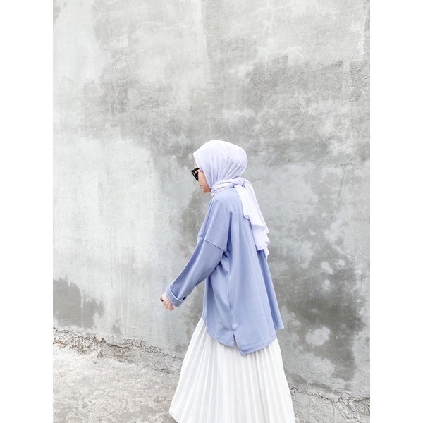 Oversize Knit Top High Neck Atasan Jumbo
