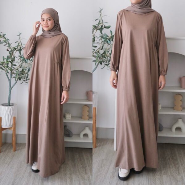 ByMeldev Laluna Cotton Basic Dress Gamis Kerut Busui Bumil Friendly