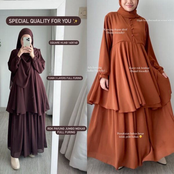 ByMeldev Basic Raya Ceruty Hijab Set