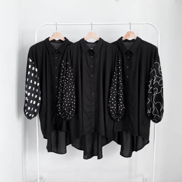 Elle Basic Kemeja Oversized Lengan Balon