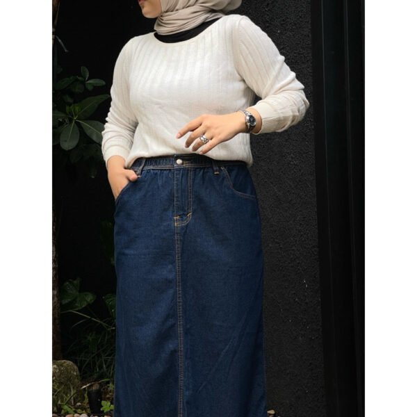 ByMeldev Denim Basic Straight Skirt