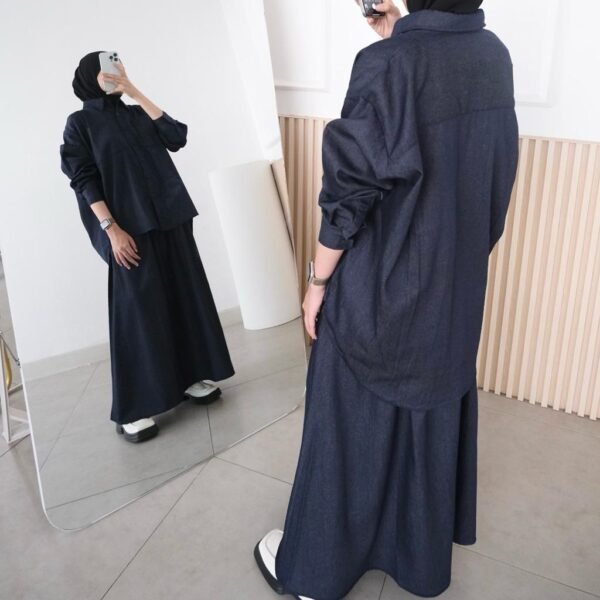 027456c8e13643eea602472efaa4468a~tplv-aphluv4xwc-origin-jpeg ByMeldev Denim Shirt & Skirt Set