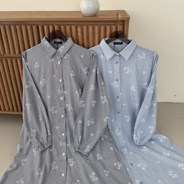 1baa9d83-53db-4345-9417-1a4c8aeb0308.jpg ByMeldev Floral Stripes Cotton Dress Gamis Katun Salur
