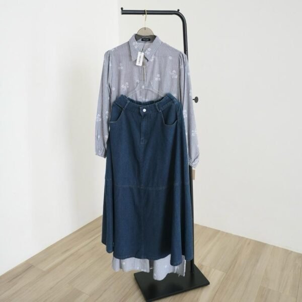 IMG_3487 ByMeldev Floral Stripes Cotton Dress Gamis Katun Salur