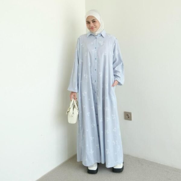 IMG_3489 ByMeldev Floral Stripes Cotton Dress Gamis Katun Salur