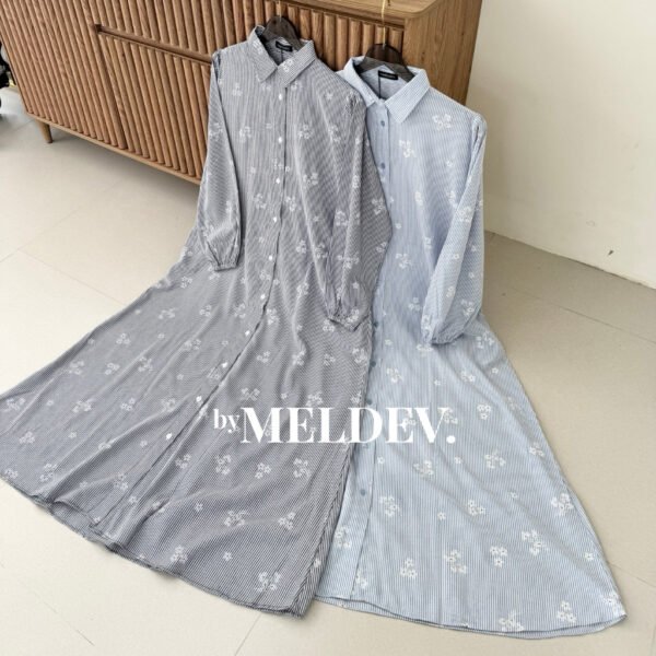 a00c6ca2-6374-4b7b-8550-e8556b94c92c.jpg ByMeldev Floral Stripes Cotton Dress Gamis Katun Salur
