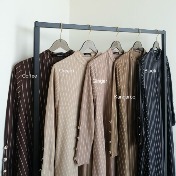 06ae18fd-0d56-47a1-ad99-5a644796994a.jpg ByMeldev Stripes Knit Button Dress Gamis Salur Kancing Syar’i
